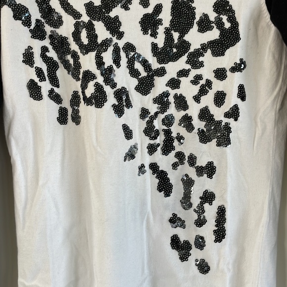 Leopard Print Sequin Sweater Woman's Express Size small petite - Picture 3 of 6